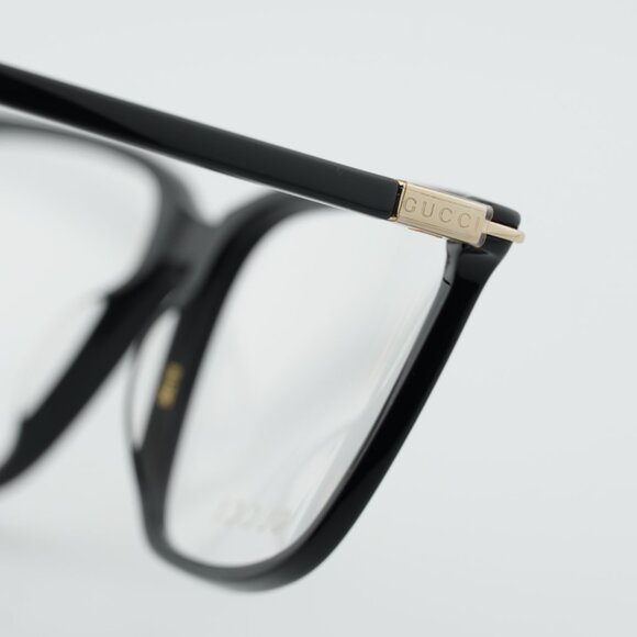 Gucci GG1273O 001 Eyeglasses Black/Gold 56mm Rectangle Frame - Picture 4 of 12
